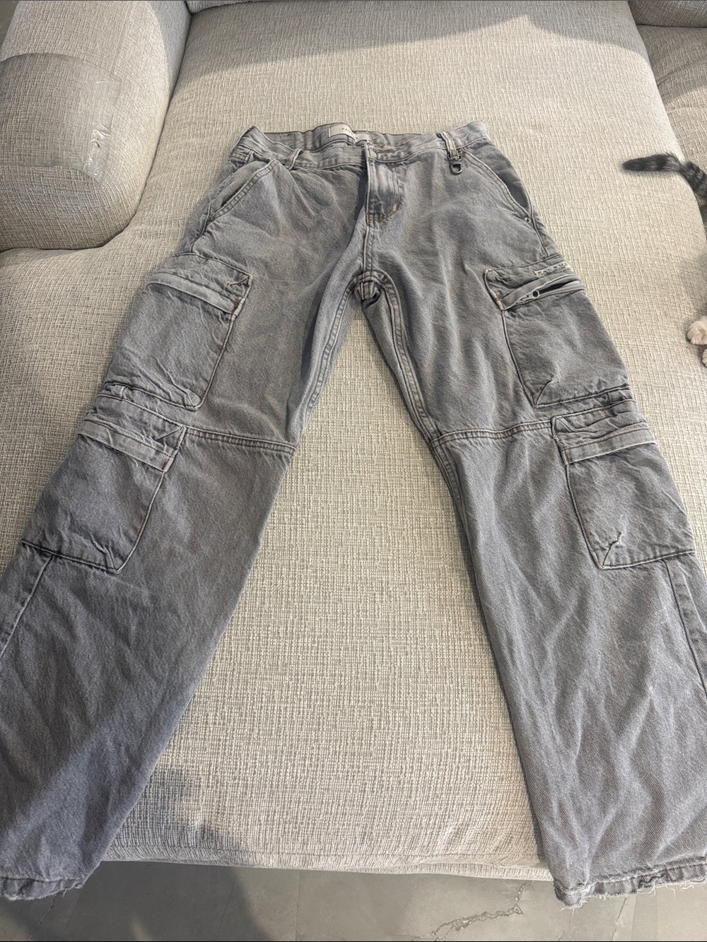 PacSun Men's Gray Cargo Pants with Utility Pockets